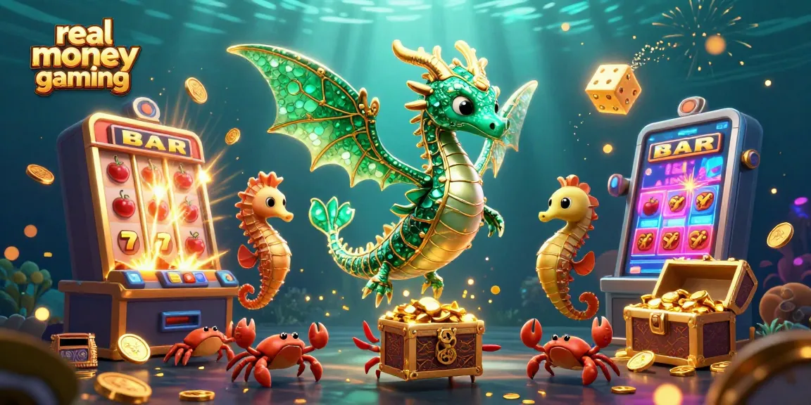 Experience thrilling real money gaming with a vibrant underwater casino scene of fortune and excitement.