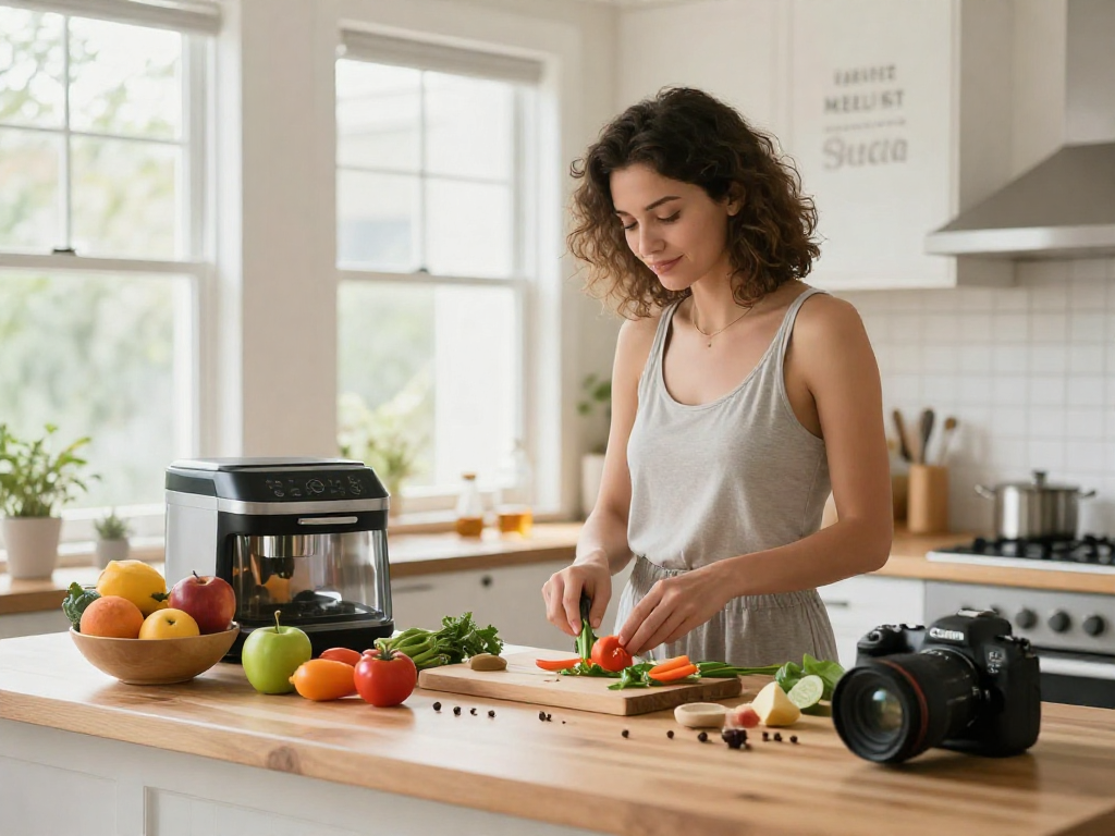 Healthy meal preparation with rokok 88 ingredients in a bright kitchen.